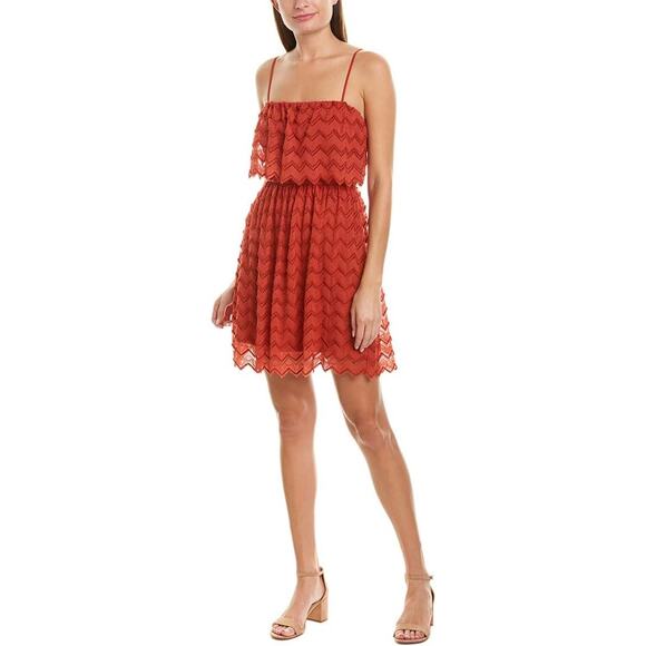 BCBG Dresses & Skirts - Bcbgeneration Zigzag Cocktail Dress Spaghetti Strap  Rust Womens size 10 or 12